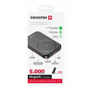 Acumulator extern SWISSTEN PD 20W (compatibil cu MagSafe) 5000mAh