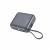 Acumulator extern SWISSTEN SPACE 10000 mAh, 35W cu cablu USB-C încorporat, argintiu