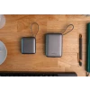 Acumulator extern SWISSTEN SPACE 10000 mAh cu cabluri USB-C și Lightning Silver încorporate