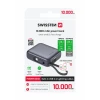 Acumulator extern SWISSTEN SPACE 10000 mAh cu cabluri USB-C și Lightning Silver încorporate