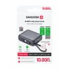 Acumulator extern SWISSTEN SPACE 10000 mAh cu cabluri USB-C și Lightning Silver încorporate