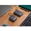 Acumulator extern SWISSTEN SPACE 10000 mAh cu cabluri USB-C și Lightning Silver încorporate