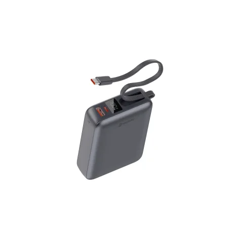 Acumulator extern SWISSTEN SPACE 20000 mAh 45W cu cablu USB-C încorporat, argintiu