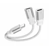 ADAPTOR AUDIO ÎNCĂRCARE AUDIO SWISSTEN TEXTILE USB-C (mascul) / 2x USB-C (femelă) 0.12 M ALB