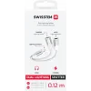 ADAPTOR AUDIO ÎNCĂRCARE SWISSTEN TEXTILE LIGHTNING (mascul) / 2x LIGHTNING (femelă) 0.12 M ALB