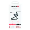 ADAPTOR AUDIO ÎNCĂRCARE SWISSTEN TEXTILE USB-C (mascul) / 2x USB-C (femelă) 0.12 M NEGRU