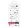 ADAPTOR AUDIO ÎNCĂRCARE SWISSTEN TEXTILE USB-C (mascul) / USB-C (femelă) și AUX 3.5mm 0.12 M ALB