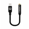 ADAPTOR AUDIO SWISSTEN TEXTILE LIGHTNING / JACK 0.15 M NEGRU