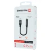 ADAPTOR AUDIO SWISSTEN TEXTILE LIGHTNING / JACK 0.15 M NEGRU