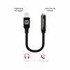 ADAPTOR AUDIO SWISSTEN TEXTILE LIGHTNING / JACK 0.15 M NEGRU