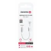 ADAPTOR AUDIO SWISSTEN TEXTILE LIGHTNING (mascul) / AUX 3.5mm 0.15 M ALB