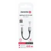 ADAPTOR AUDIO SWISSTEN TEXTILE LIGHTNING (mascul) / AUX 3.5mm 0.15 M NEGRU