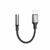ADAPTOR AUDIO SWISSTEN TEXTILE LIGHTNING (mascul) / AUX 3.5mm 0.15 M NEGRU