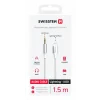 ADAPTOR AUDIO SWISSTEN TEXTILE LIGHTNING (mascul) / MUFĂ 3.5 mm (mascul) 1.5 M ALB