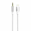ADAPTOR AUDIO SWISSTEN TEXTILE LIGHTNING (mascul) / MUFĂ 3.5 mm (mascul) 1.5 M ALB