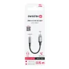 ADAPTOR AUDIO SWISSTEN TEXTILE USB-C (mascul) / AUX 3.5mm 0.15 M NEGRU