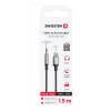 ADAPTOR AUDIO SWISSTEN TEXTILE USB-C (mascul) / MUFĂ 3.5mm (mascul) 1.5M NEGRU
