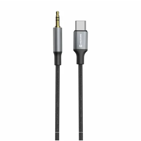 ADAPTOR AUDIO SWISSTEN TEXTILE USB-C (mascul) / MUFĂ 3.5mm (mascul) 1.5M NEGRU