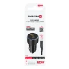 ADAPTOR AUTO SWISSTEN 2x USB-C PD, 50W NEGRU + CABLU USB-C / USB-C, 1 M