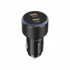 ADAPTOR AUTO SWISSTEN 2x USB-C PD, 50W NEGRU + CABLU USB-C / USB-C, 1 M