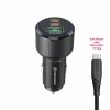 ADAPTOR AUTO SWISSTEN 2x USB-C PD + USB-A, 95W NEGRU + CABLU USB-C / USB-C, 1 M
