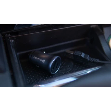 ADAPTOR AUTO SWISSTEN POWER DELIVERY USB-C + ÎNCĂRCARE RAPIDĂ 3.0 36W METAL ARGINTIU