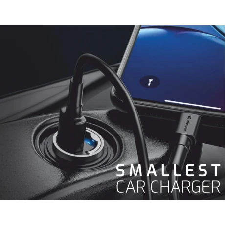 ADAPTOR AUTO SWISSTEN POWER DELIVERY USB-C + SUPER CHARGE 3.0 30W NANO NEGRU