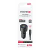 ADAPTOR AUTO SWISSTEN USB-C PD + USB-A, 63W NEGRU + CABLU USB-C / USB-C, 1 M