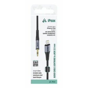 ADAPTOR iPEAX LIGHTNING / MUFĂ 3.5 MM 1.5 M NEGRU