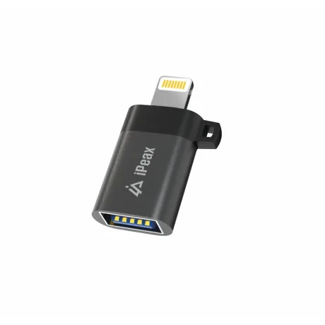 ADAPTOR iPEAX OTG LIGHTNING / USB-A (mamă) NEGRU