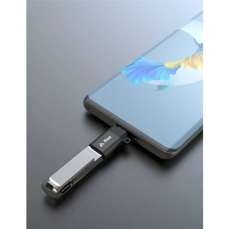 ADAPTOR iPEAX OTG USB-C / USB-A (mamă) NEGRU