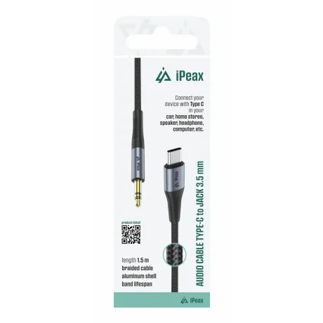 ADAPTOR iPEAX USB-C / MUFĂ 3.5 MM 1.5 M NEGRU