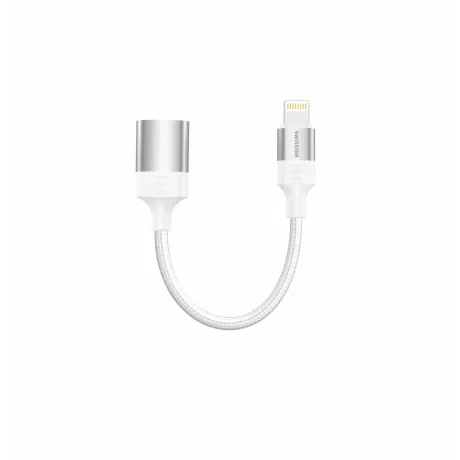 ADAPTOR OTG SWISSTEN TEXTILE LIGHTNING (mascul) / USB-A (femelă) 0.12 M ALB