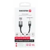 ADAPTOR OTG SWISSTEN TEXTILE LIGHTNING (mascul) / USB-A (femelă) 0.12 M NEGRU