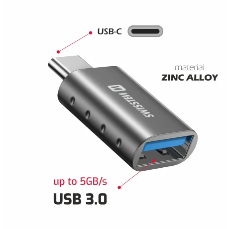 ADAPTOR OTG SWISSTEN USB-C(M)/USB-A(M)