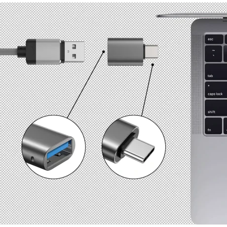 ADAPTOR OTG SWISSTEN USB-C(M)/USB-A(M)