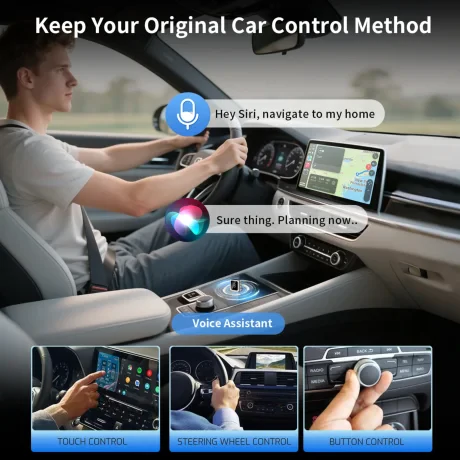 ADAPTOR SWISSTEN CARLINK - APPLE CARPLAY / ANDROID AUTO (+ ADAPTOR USB-A / USB-C)