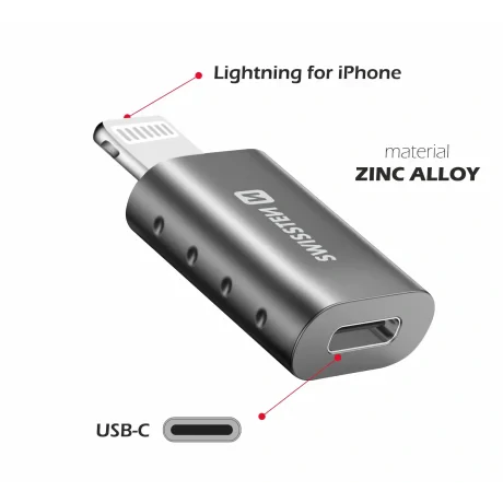 ADAPTOR SWISSTEN LIGHTNING(M)/USB-C(M)