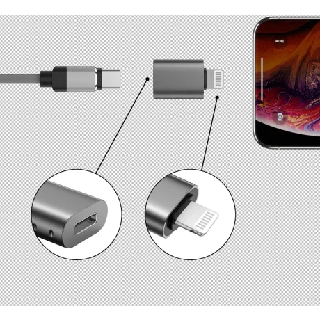ADAPTOR SWISSTEN LIGHTNING(M)/USB-C(M)