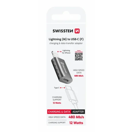 ADAPTOR SWISSTEN LIGHTNING(M)/USB-C(M)