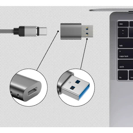 ADAPTOR SWISSTEN USB-A(M)/USB-C(M)