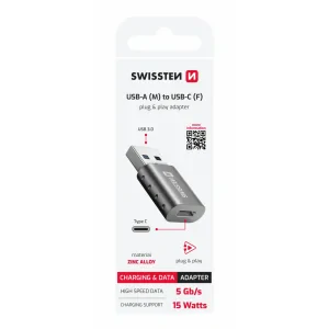 ADAPTOR SWISSTEN USB-A(M)/USB-C(M)