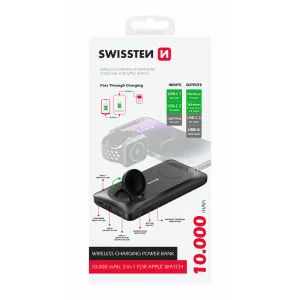 Baterie externă SWISSTEN 10000 mAh 2 în 1 pentru Apple Watch și MagSafe
