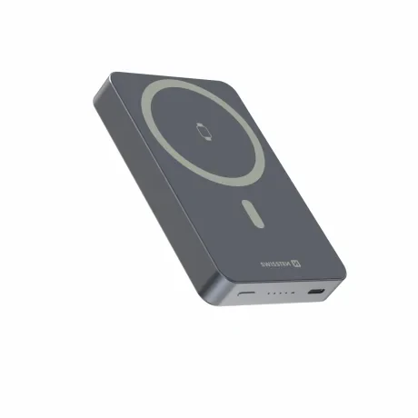 Baterie externă SWISSTEN FUSION 10000 mAh cu încărcător Apple Watch (compatibil cu MagSafe) argintiu