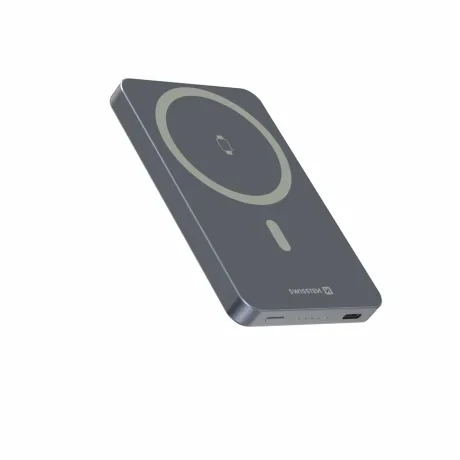 Baterie externă SWISSTEN FUSION 5000 mAh cu încărcător Apple Watch (compatibil cu MagSafe) argintiu
