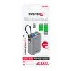 Baterie externă SWISSTEN pentru călătorii 25000 mAh (96.25Wh) 100W cu cablu USB-C încorporat, gri