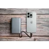 Baterie externă SWISSTEN pentru călătorii 25000 mAh (96.25Wh) 100W cu cablu USB-C încorporat, gri