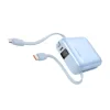 Baterie externă SWISSTEN SPACE 10000 mAh cu cabluri încorporate USB-C și LIGHTNING BLUE
