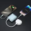 Baterie externă SWISSTEN SPACE 10000 mAh cu cabluri încorporate USB-C și LIGHTNING BLUE