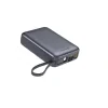 Baterie externă SWISSTEN SPACE 20000 mAh cu cabluri USB-C și Lightning Silver încorporate